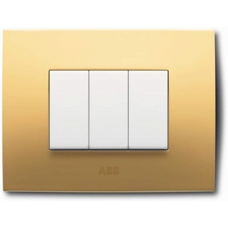 OFFERTA ABB PLACCA 3 MODULI, GIALLO PASTELLO