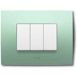 OFFERTA ABB PLACCA 3 MODULI, VERDE PASTELLO