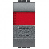 living int - pulsante NO + portalamp rosso BTICINO L4038R