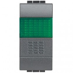 living int - pulsante NO + portalamp verde BTICINO L4038V