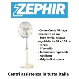 Offerta Ventilatore Retro design a Piantana Metallo Crema Vintage 40 cm