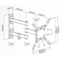 OFFERTA SUPERIOR STAFFA PER TV FULL MOTION 3 SNODI SLIM NERO 13/42" SUPSTV010