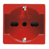 GEWISS GW20296 PRESA 2P+T 16A BIV.ST.ITALIANO  TED.ROSSA