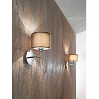 PERENZ APPLIQUE DA PARETE CON MONTATURA IN CROMO LUCIDO E PARALUME IN TESSUTO