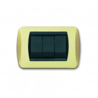 Placca compatibile Living International in ottone massiccio satinato 3 Moduli